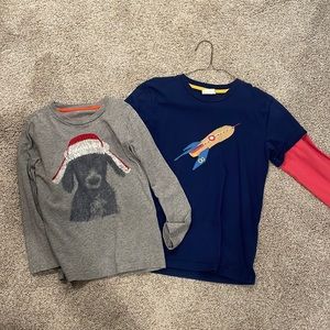 2-Mini Boden Shirts size 6-8